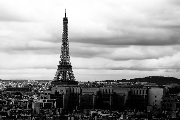 istock profile of eiffel tower in black and white effect 1045880784