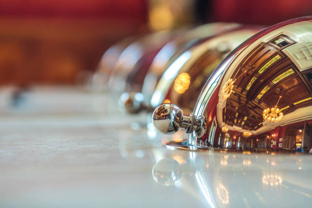 Buffet lunch with chafing dishes Close up view of shiny stainless steel chafing dishes on the kitchen counter. exclusive dinner stock pictures, royalty-free photos & images