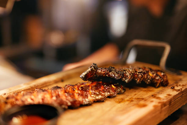 istock Barbecue Ribs With Sauce In Grill Bar 1045910358