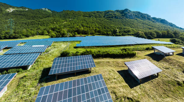 istock Aerial view of solar power station 1045916696