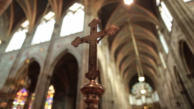 Holy Cross in Church. Gothic Christian Cross