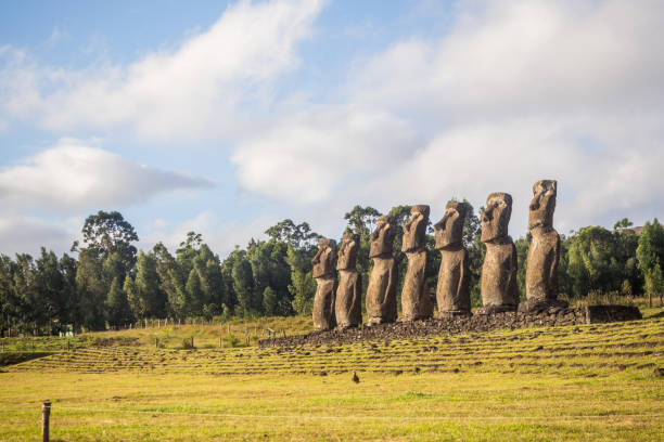 istock Sunset Seven moai of Ahu Akivi, Easter Island, Chile 1045921854