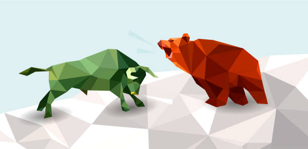 ilustraciones, imágenes clip art, dibujos animados e iconos de stock de bull and bear - bull bear