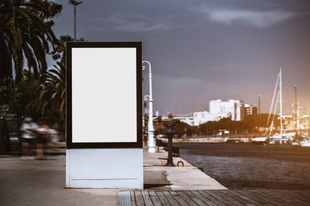 istock Empty advertising placeholder on the quay 1045953656