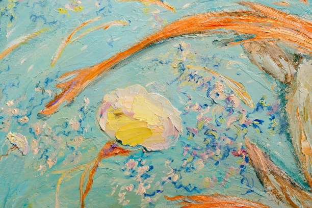 istock Painting oil on canvas as abstract colorful background. 1045960090