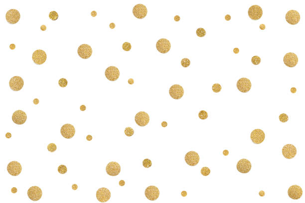 istock Gold glitter confetti paper cut on white background 1045961032