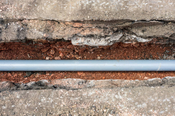 istock Pipe under the road, photographed from directly above 1045963240