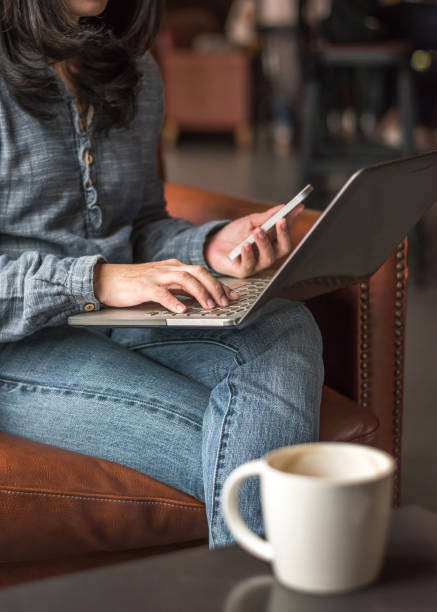 istock Digital lifestyle blog writer or business person using smart device working on internet communication technology 1045969076