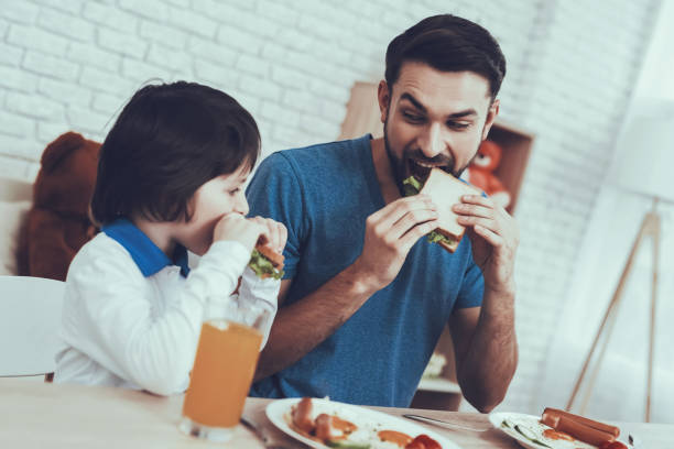 istock Delisious Food. Sandwich. Happy Together. Boy 1045972222
