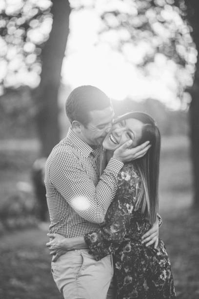 istock Lovely couple on the autumn day 1045978704