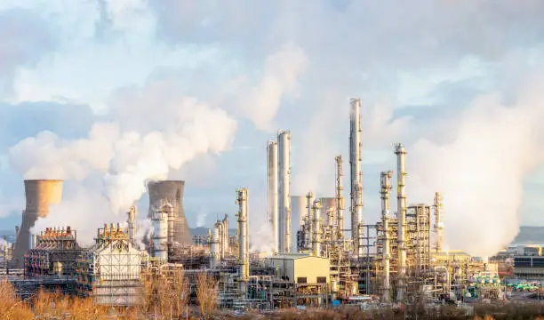 Photo of Oil Refinery and Petrochemical Plant at Grangemouth in Scotland