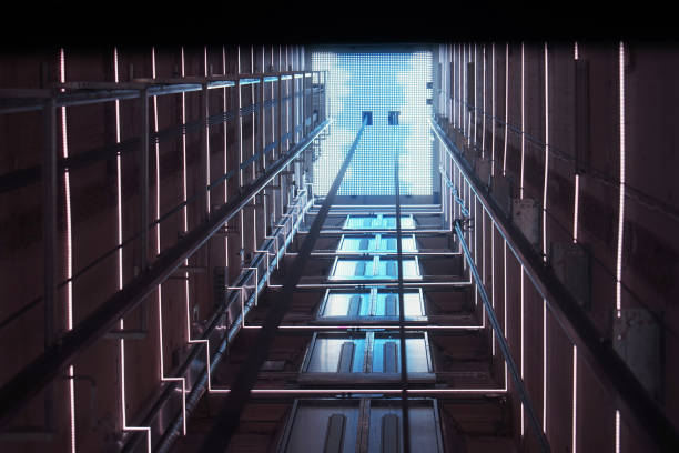 istock Blue Luminous Lift Tunnel 1045986168