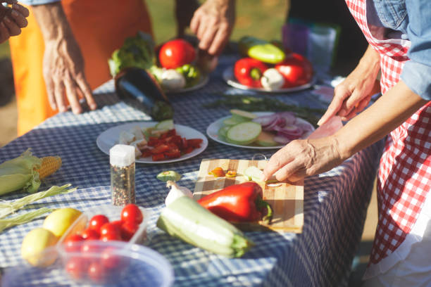 istock Senior people having a picnic 1045987048
