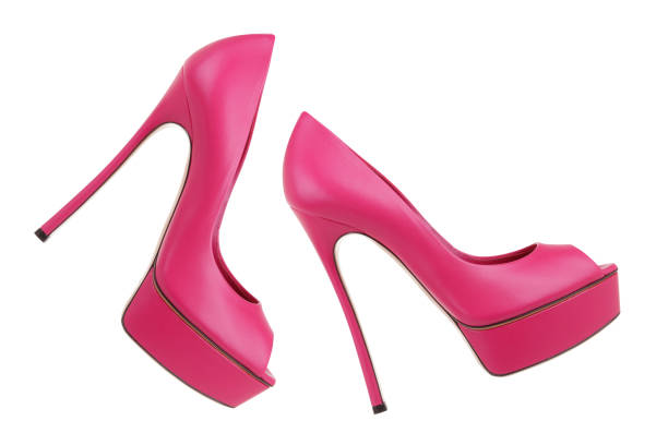 istock A pair of pink shoes on a white background 1045996616