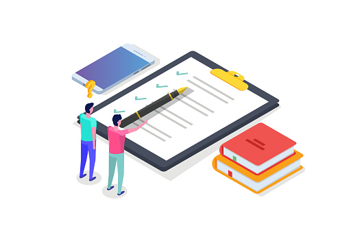 Test Elearning Images Online Testing Elearning Education Isometric Concept Vector ...