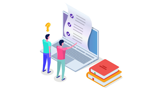 Test Elearning Images Online Testing Elearning Education Isometric Concept Vector ...