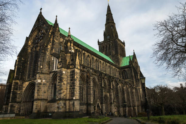 St Mungo's Glasgow Cathedral on Castle Street St Mungo's Glasgow Cathedral on Castle Street, Scotland kirkyard stock pictures, royalty-free photos & images