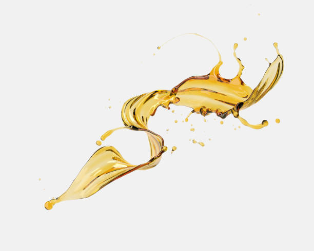 Olive or engine oil splash isolated on white background.