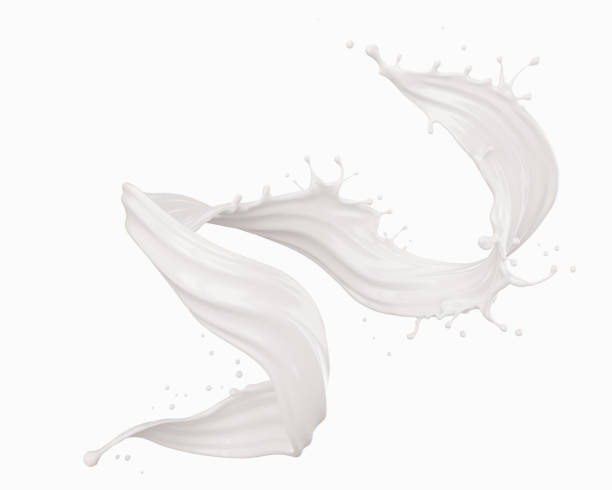 istock Milk splash in shape of spiral. 1046016038