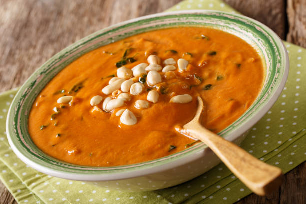 istock African peanut cream soup close-up on a plate. horizontal 1046016828