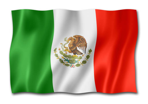 istock Mexican flag isolated on white 1046024262