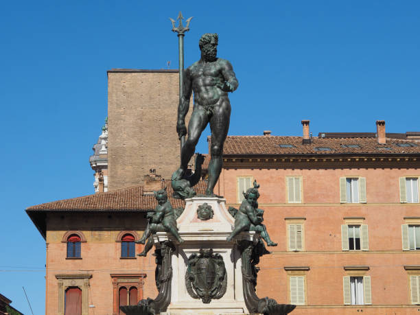 fontana del nettuno (fontaine de neptune) à bologne - tuscany florence italy italy neptune photos et images de collection