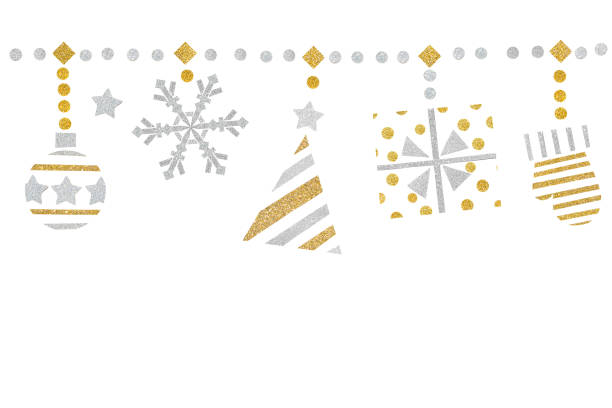 istock Christmas bunting paper cut on white background 1046039120