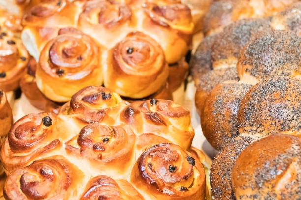 istock Buns with raisins as background 1046046118