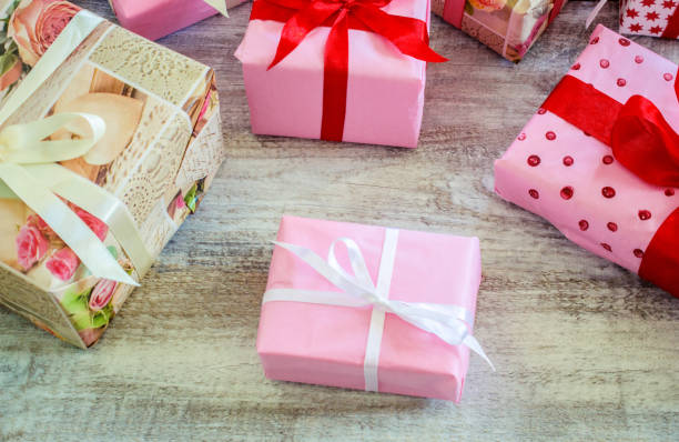 istock Gifts for the holiday in a beautiful package. Selective focus. 1046057000