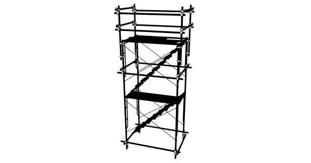istock Scaffolding frame 3 floors Japanese standard type isolated on white background. Use for construction content or scaffolding rental vendor. 1046071244