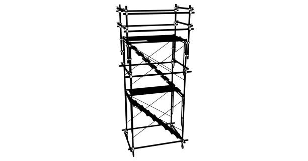 istock Scaffolding frame 3 floors Japanese standard type isolated on white background. Use for construction content or scaffolding rental vendor. 1046071248
