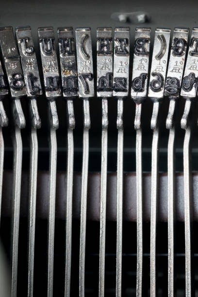 istock Close up of retro style typewriter in studio 1046071506