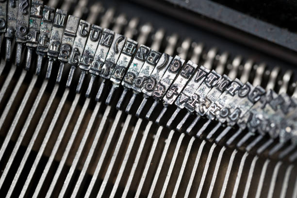 istock Close up of retro style typewriter in studio 1046071778