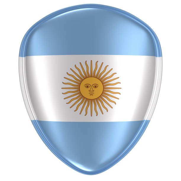 3d rendering of an Argentina flag icon on white background.