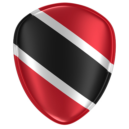 3d rendering of a Trinidad and Tobago flag icon on white background.