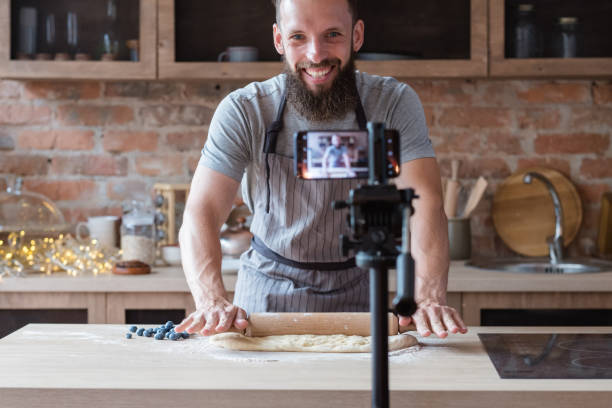 istock food blogger stream live man communication camera 1046086442