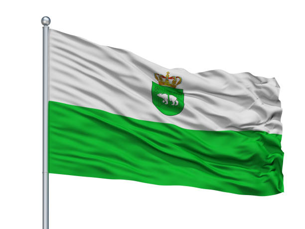 istock Chelm City Flag On Flagpole, Poland, Isolated On White Background 1046091934