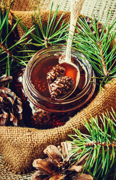 istock Jam from cones. Selective focus. Food and drink. 1046098832