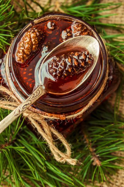 istock Jam from cones. Selective focus. Food and drink. 1046098894
