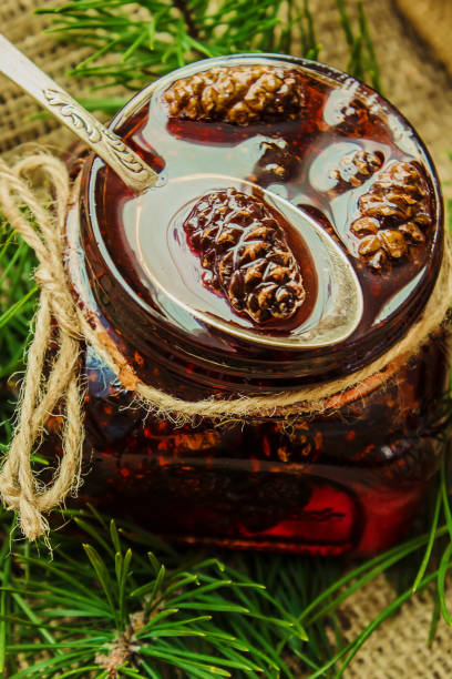 istock Jam from cones. Selective focus. Food and drink. 1046098932