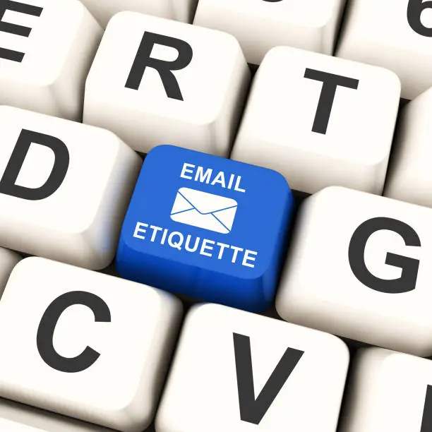 Email Etiquette Electronic Message Rules 3d Rendering Shows Proper Electronic Mail Polite Correspondence To Send Promotions