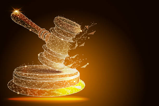 illustrazioni stock, clip art, cartoni animati e icone di tendenza di concetti di corte, sentenza, offerta, asta. giudice gavel, martello d'asta. illustrazione vettoriale - martelletto del moderatore