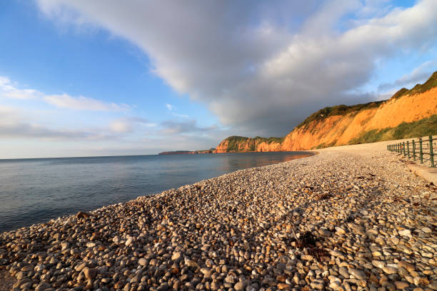 spiaggia di sidmouth - sidmouth devon foto e immagini stock