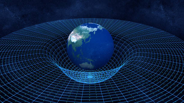 raumzeit oder relativitätstheorie - gravitationsfeld stock-fotos und bilder