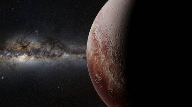 istock dwarf planet Pluto in front of the beautiful Milky Way galaxy 1046129398