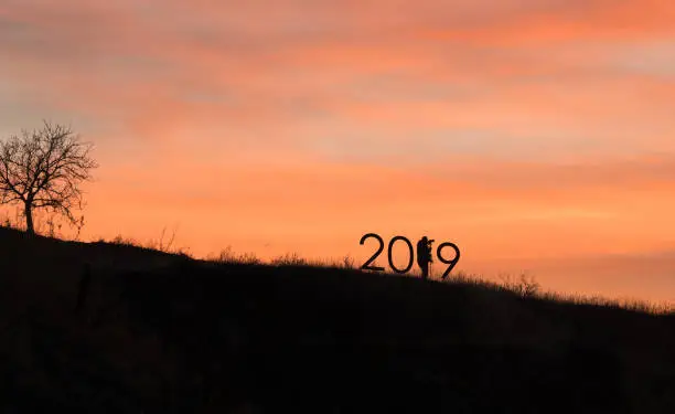 Photo of Photographer lonely tree against sunset waiting 2019