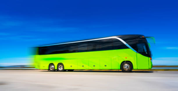 istock Coach bus on the highway 1046139502
