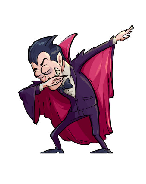 Dabbing Dracula vector art illustration