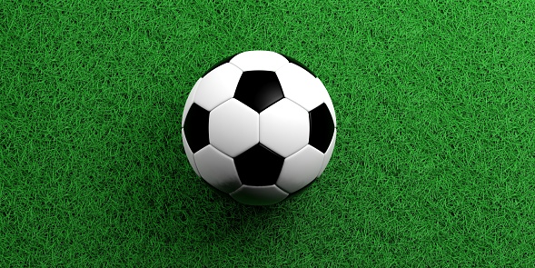 3d rendering soccerball on grass