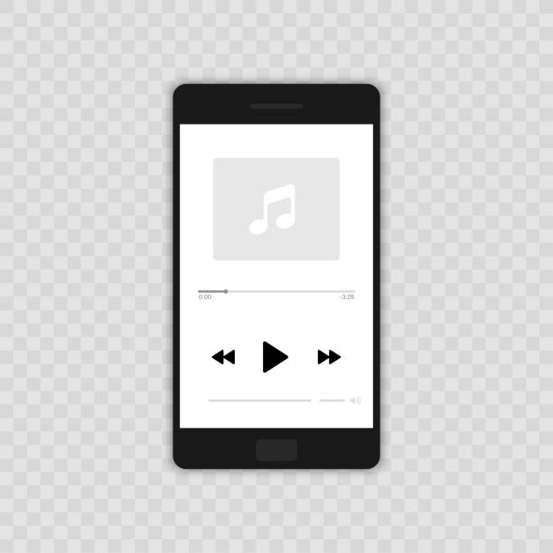 Media Player Mobile Music Player Vector Icon Illustration Flat Design  Isolated On Transparent Background Stock Illustration - Download Image Now  - iStock